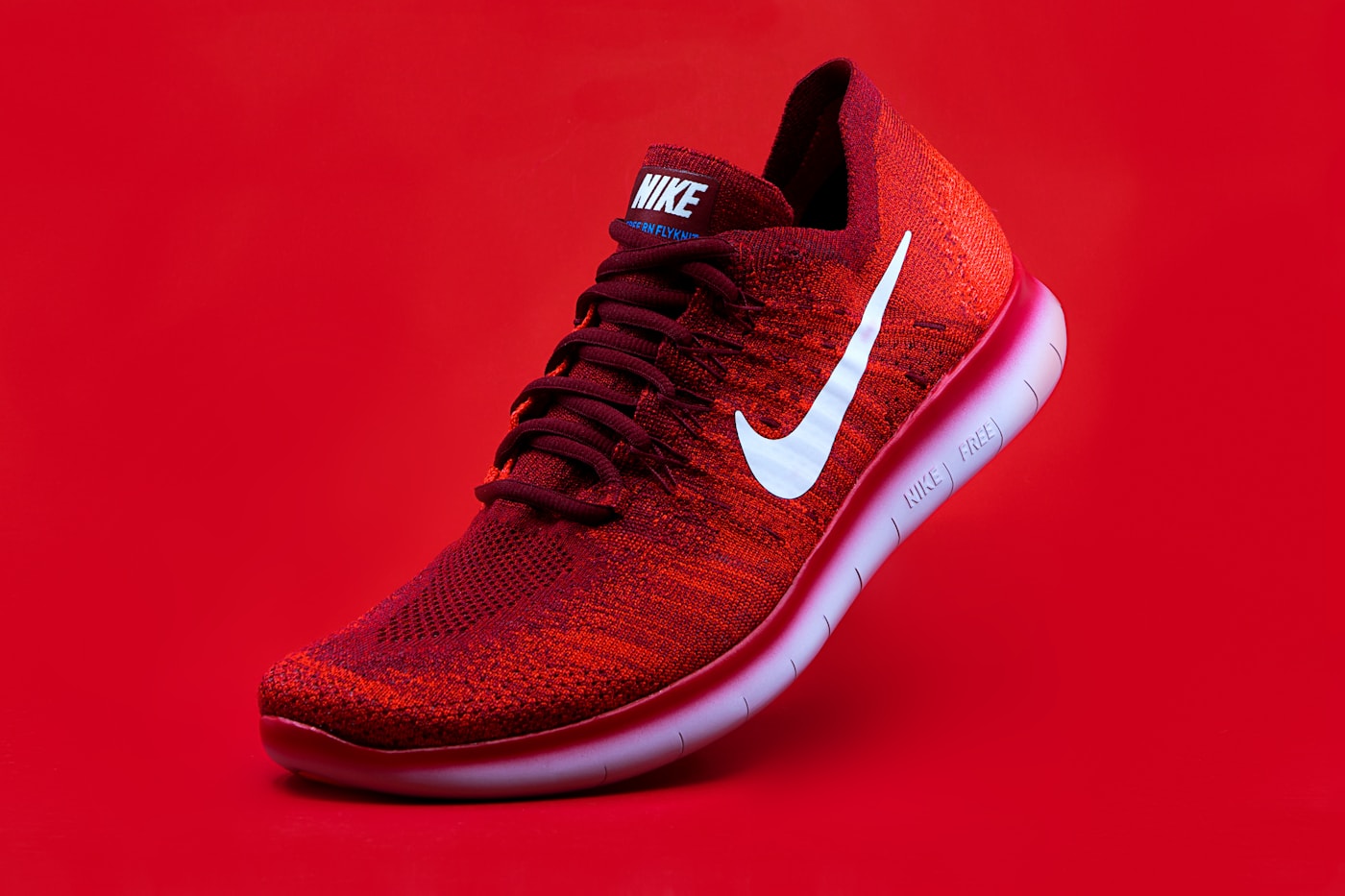 Red athletic shoe